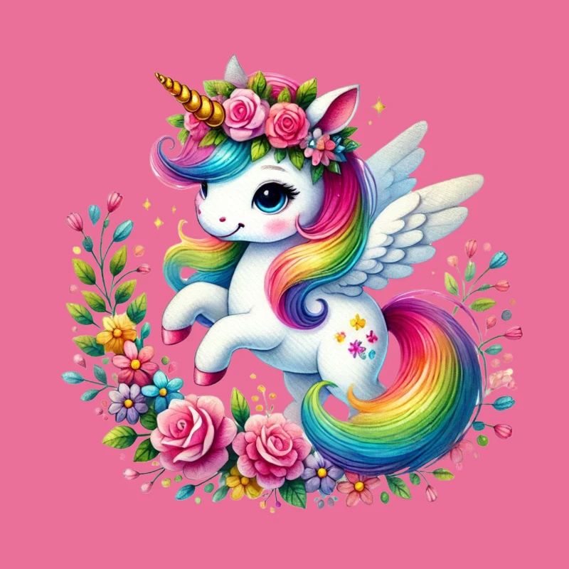 Regenbogen Fleur Einhorn