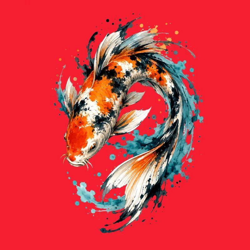 Aquarell Koi Splash