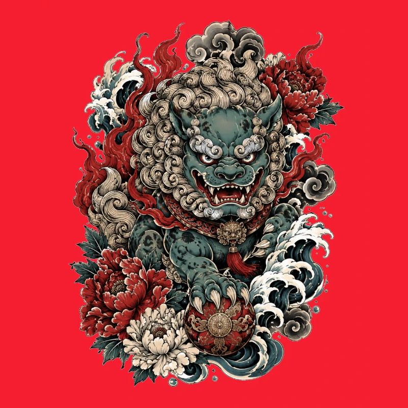 Foo Dog Blossom Guardian