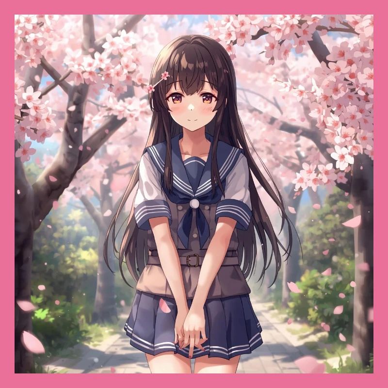 Kirschblüten Schulmädchen