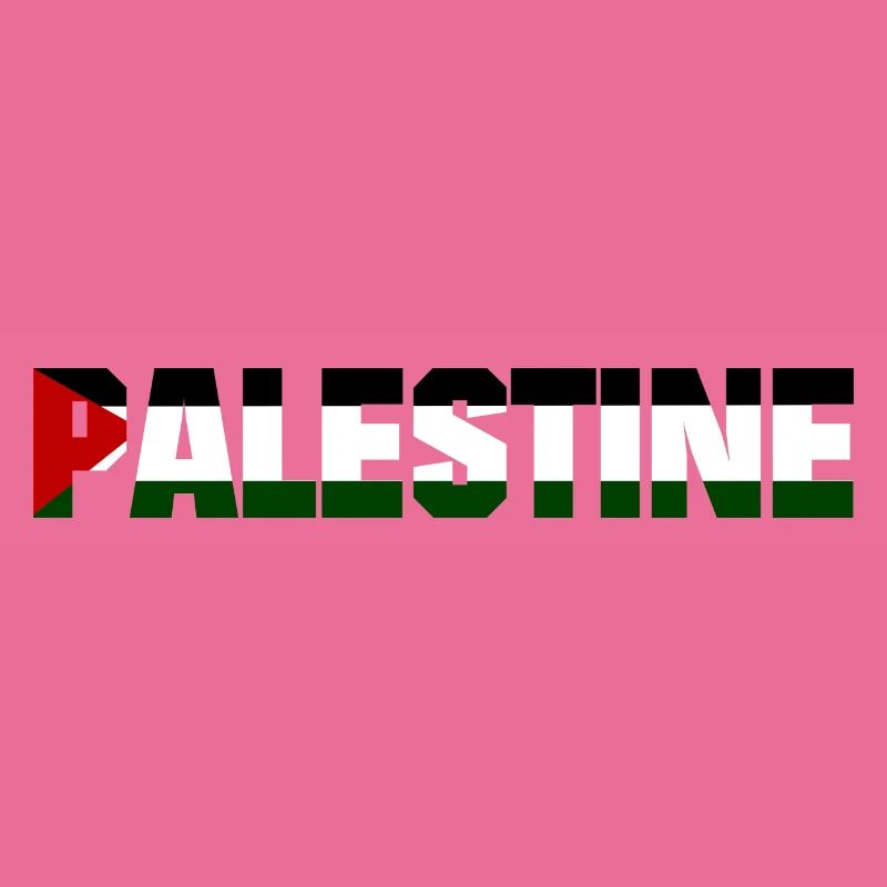 Drapeau de conception de lettrage de la Palestine