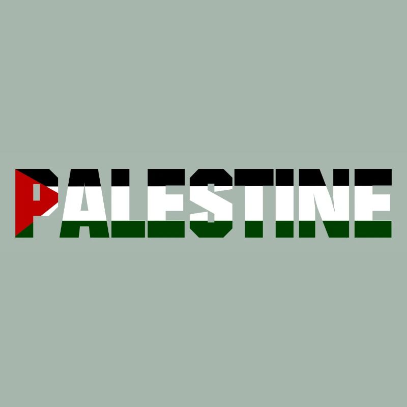 Drapeau de conception de lettrage de la Palestine
