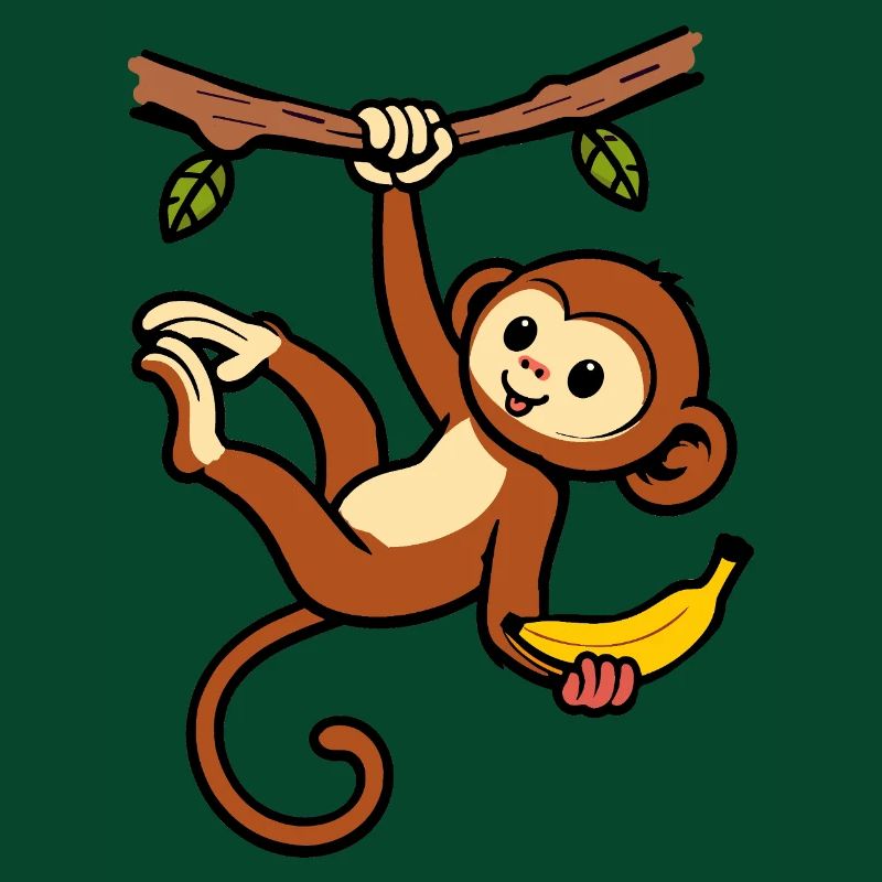 Monkey Swing Monkey Banana Hanging Branch Jungle