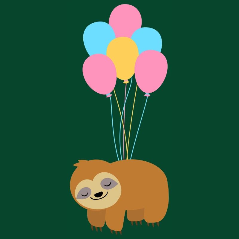 Fliegendes Faultier mit Luftballons