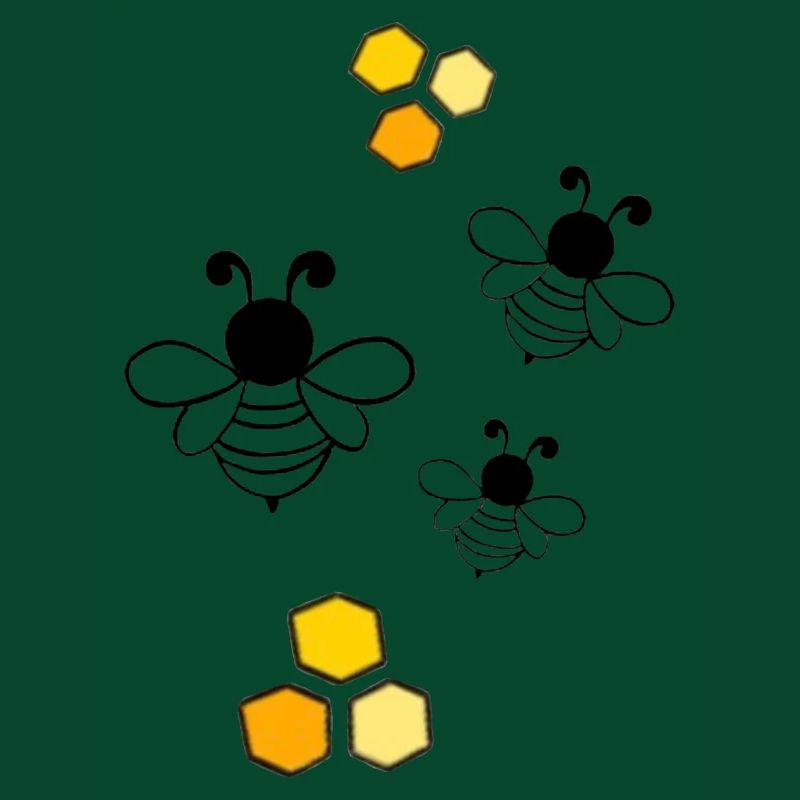 Bienen mit Bienenwabe