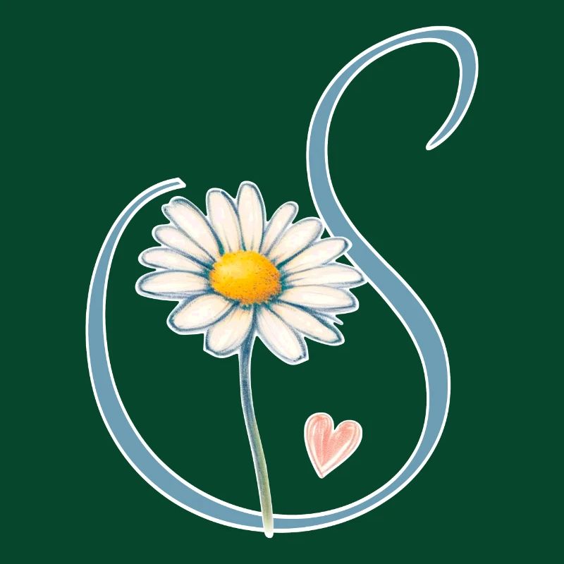 Buchstabe S Gänseblümchen Herz