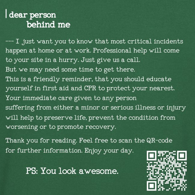 Dear person behind me