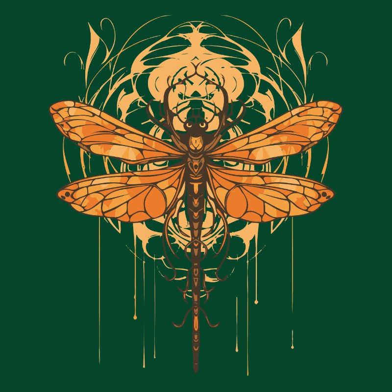 Jugendstil - Libelle und Blumen