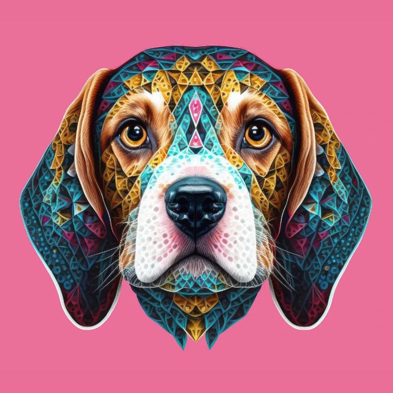 Farbenfrohes Beagle Kopf Artwork