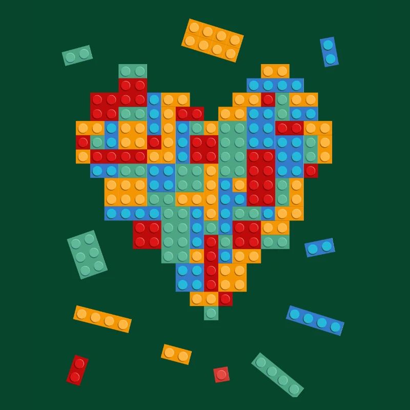 La Saint-Valentin coeur blocs de construction constructeur architecte