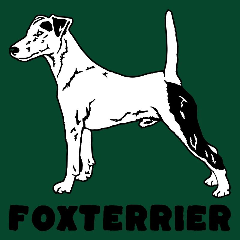 Foxterrier stehend mit Text