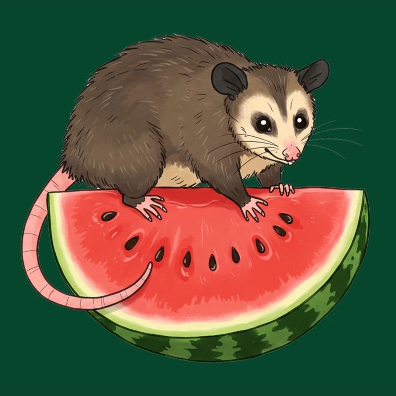 Opossum mit Wassermelone