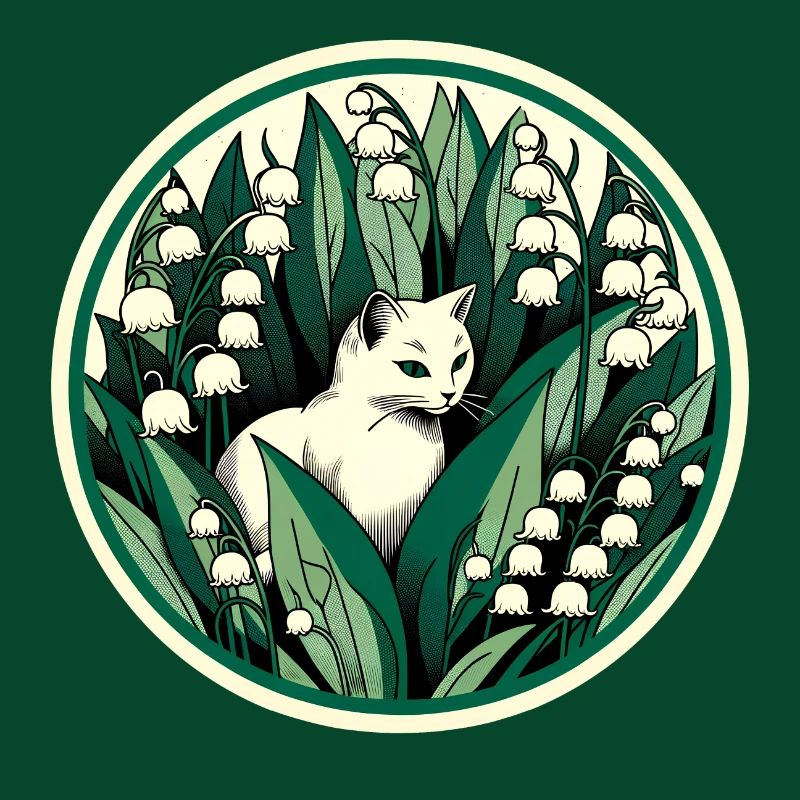 Maiglöckchen weiße Katze