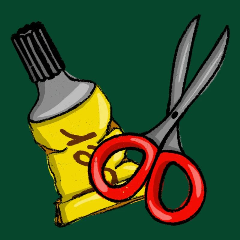 Schere und Kleber