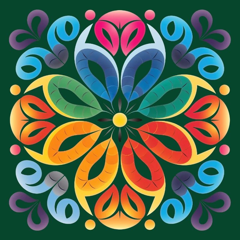 Abstrakte Blumenpracht: Buntes Dot-Art-Design