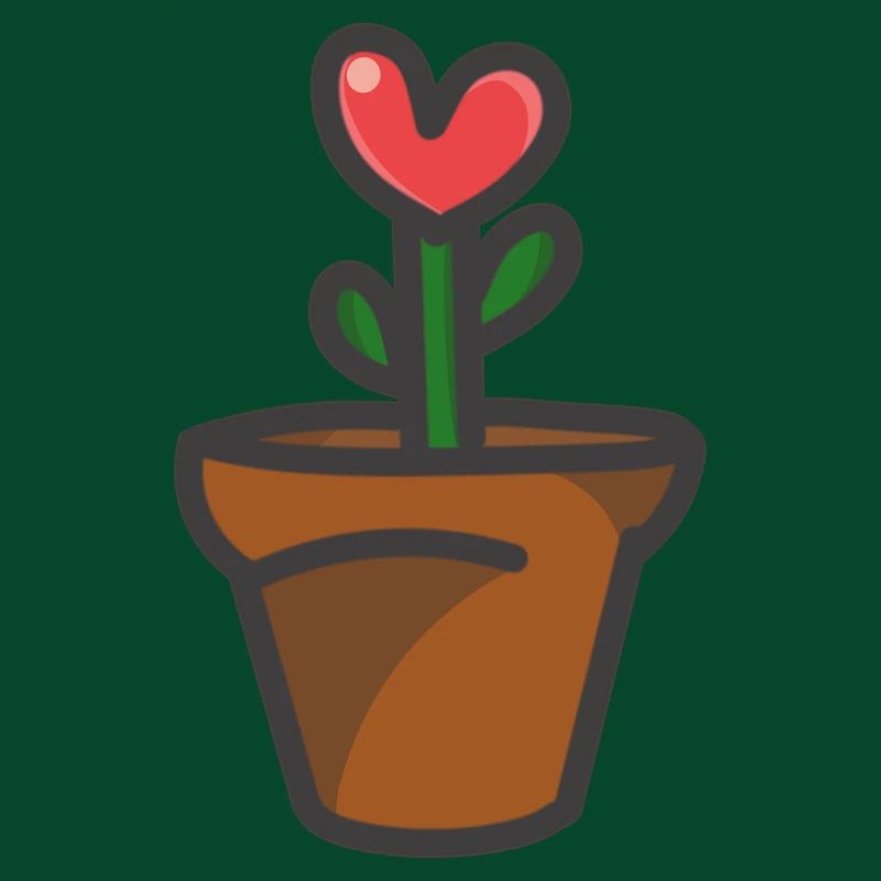 Vase mit herzförmiger Blume