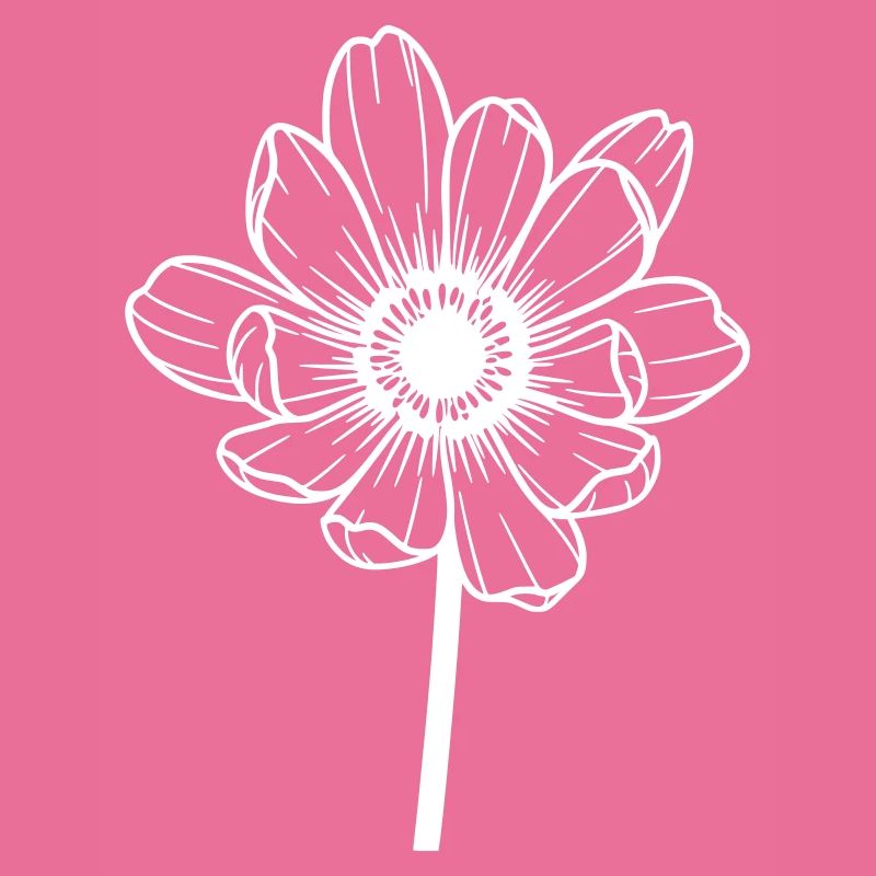 Weiße grafische Blume 