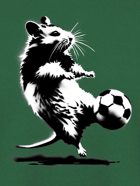 Hamster spielt wild Fußball