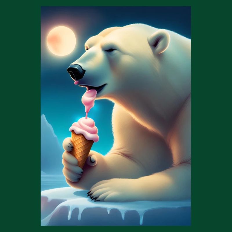 Eisbär liebt Eiscreme