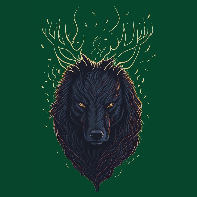 Mystischer Wolf mit Geweih