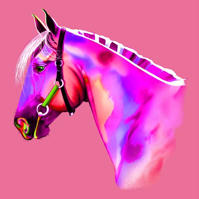 Neon-Pferdekopf Aquarell