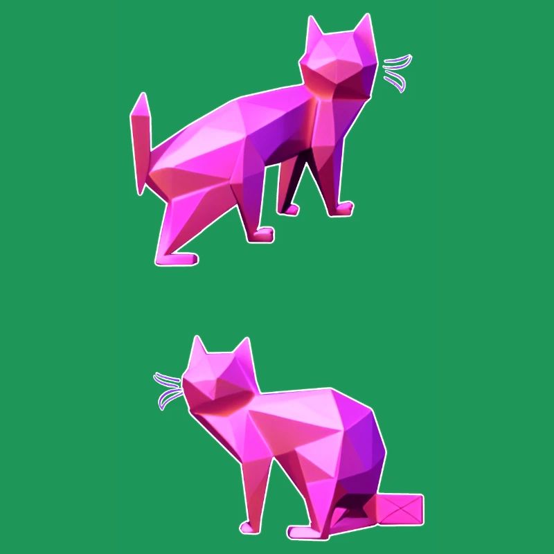 Pink Poly Katzen Duo