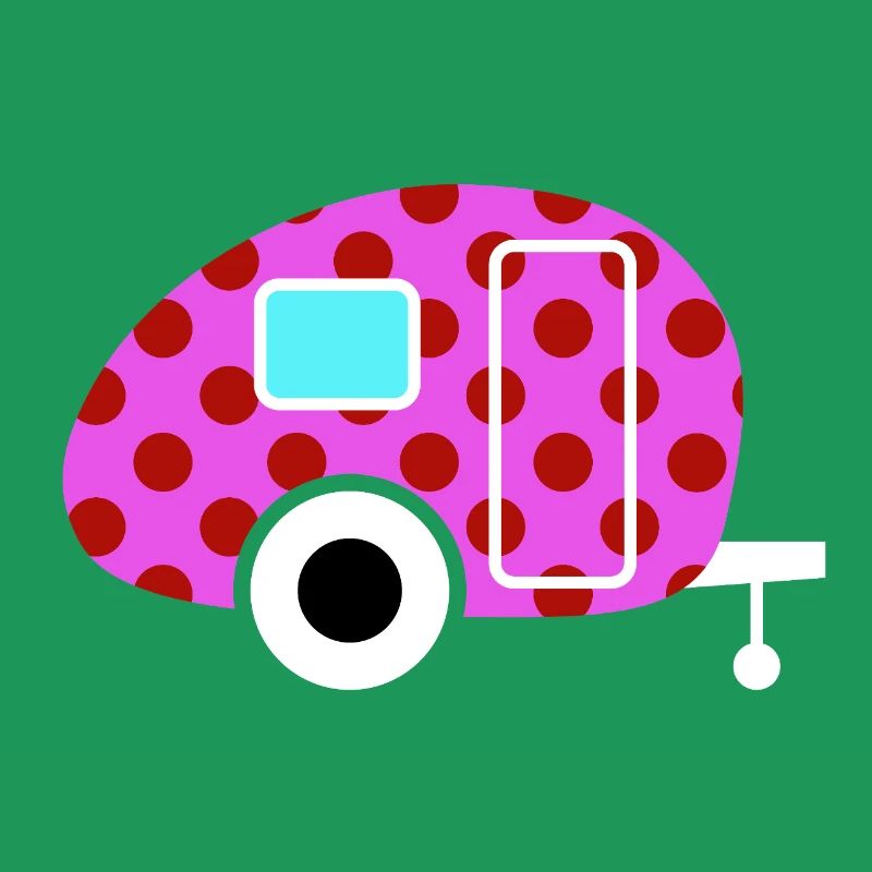 Caravan Van Life Retro Caravan Camper Dots Point