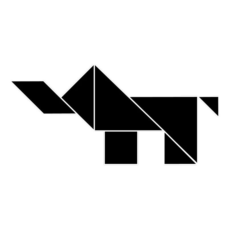 Tangram Elefant black 'n white