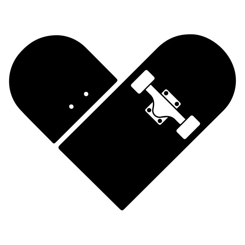 Minimal Skateboard - Heart Logo Design / Icon