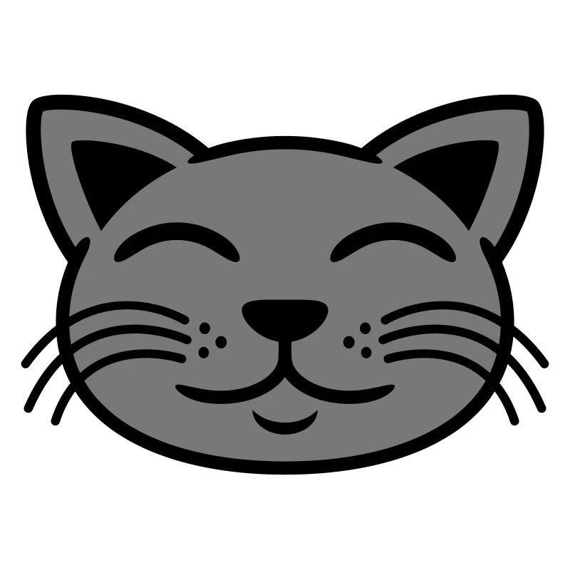 Graue Katze Gesicht glücklich