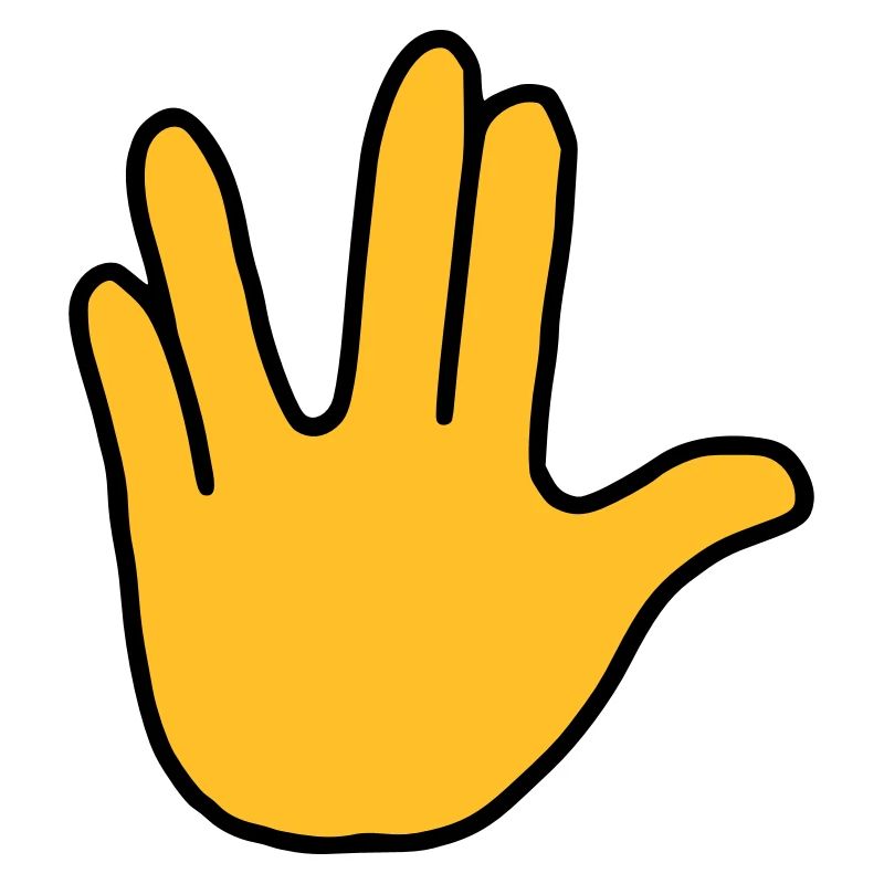 Emoji Vulcan Greeting Sketch Couleur