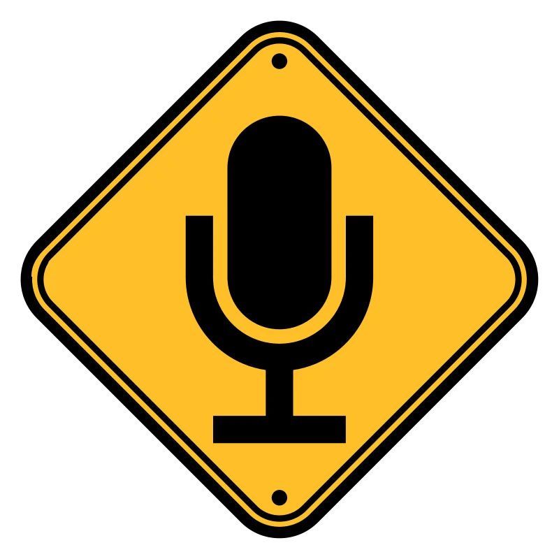 Schild Hinweis Mikrofon