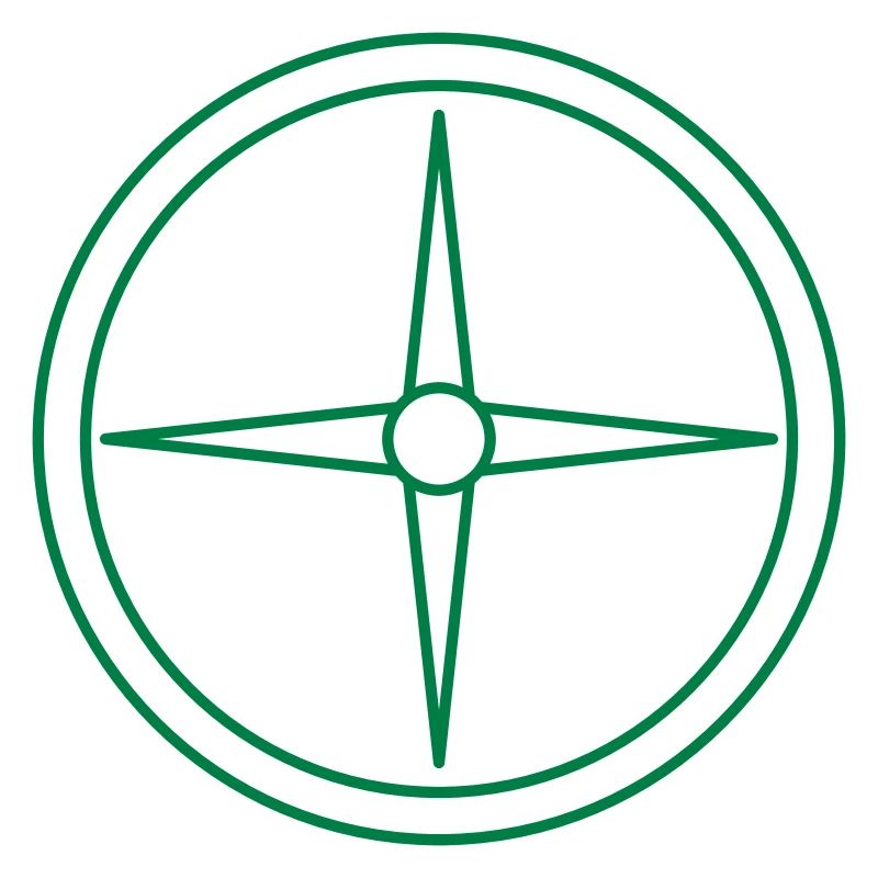 Compass rose with points