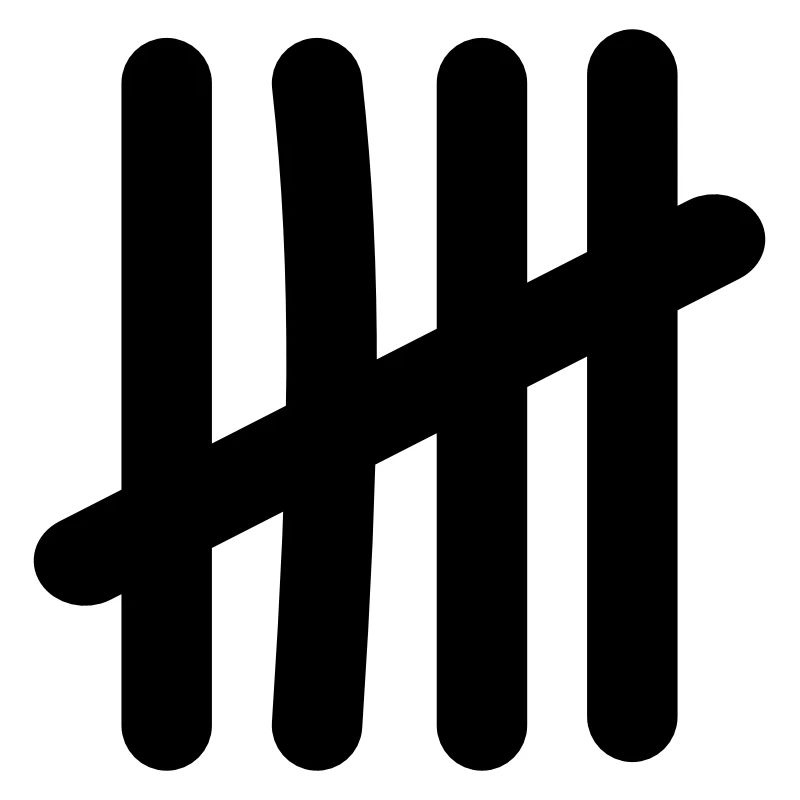 Symbole de liste de comptage - 5 tirets