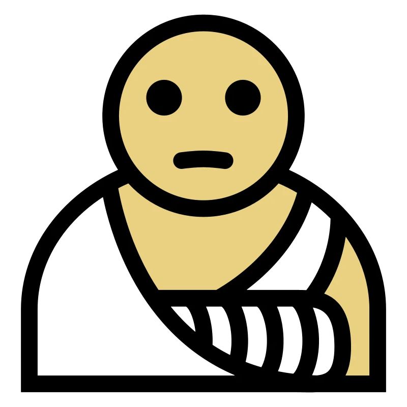 Arm broken plaster bandage