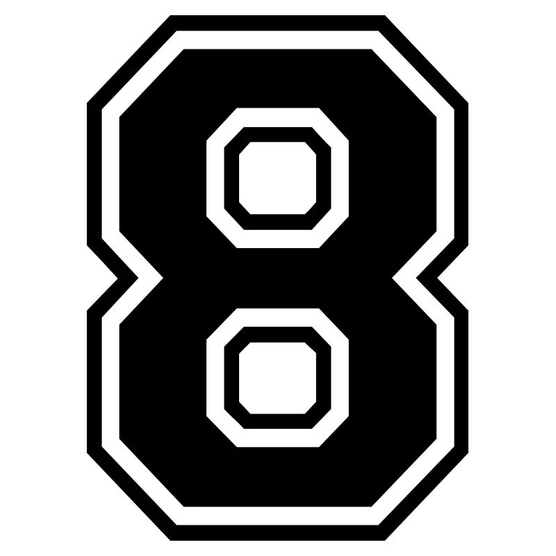 8 Number Eight Digit Number Back Number Gift