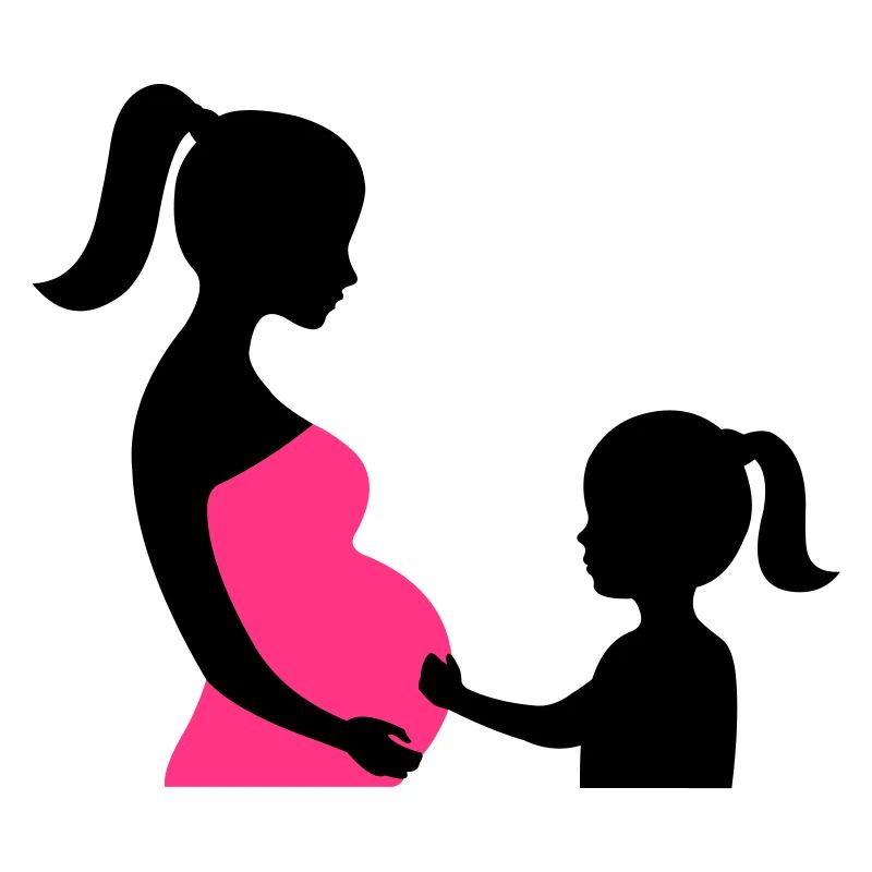 Schwangere mit Tochter Silhouette