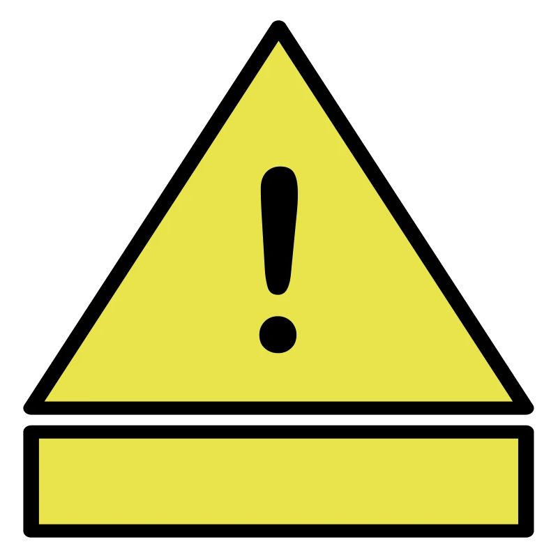 Exclamation mark on a warning triangle with an additional sign