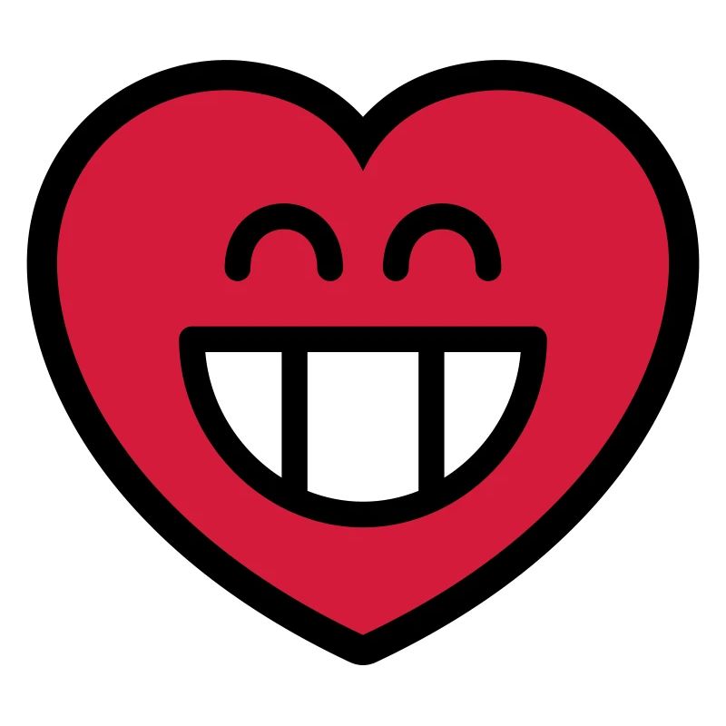 Emoticon Grin Heart (colors changeable)