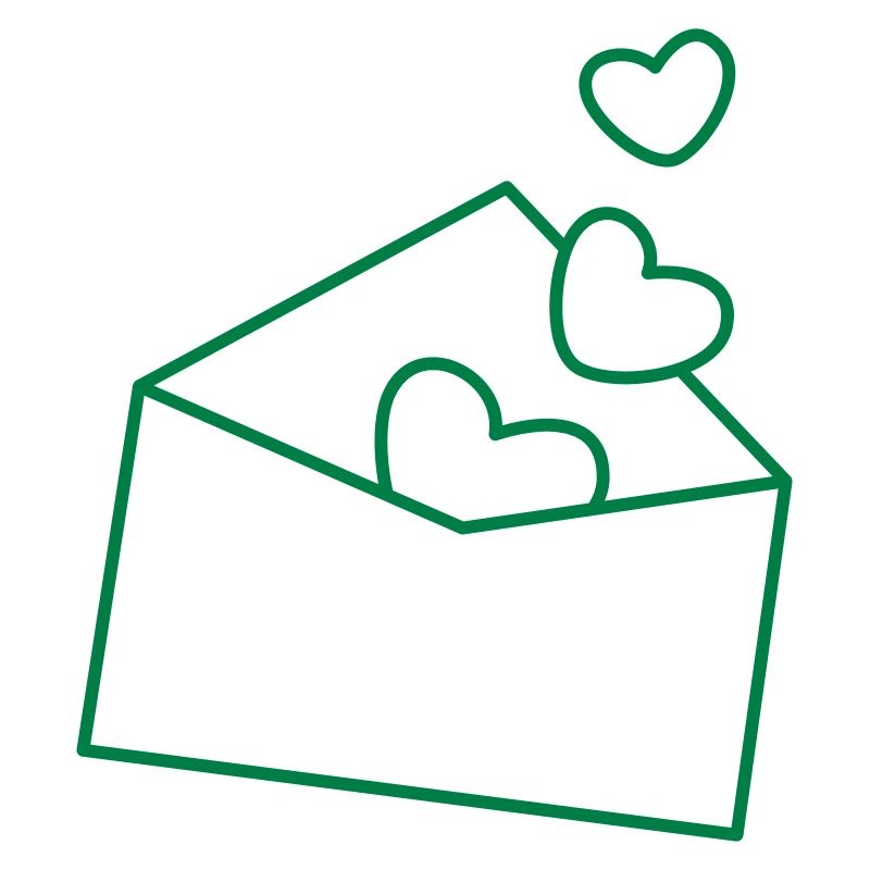 enveloppe avec des cœurs