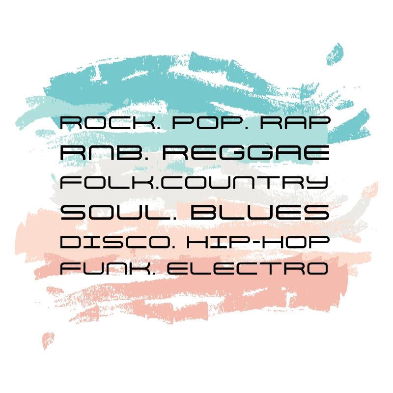 Music styles. Abstract style design.
