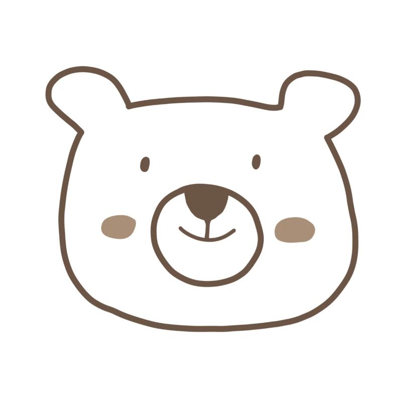 Cuddly Bear Line Drawing