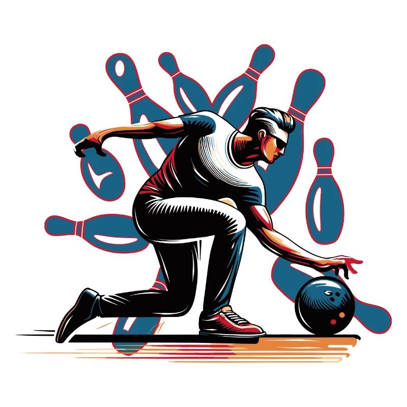 Dynamic, colorful bowler in action
