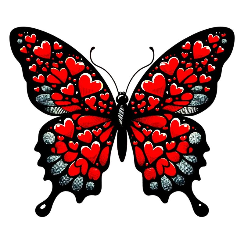 Papillon avec des cœurs