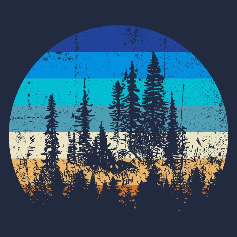 Sunset Forest Silhouette Print