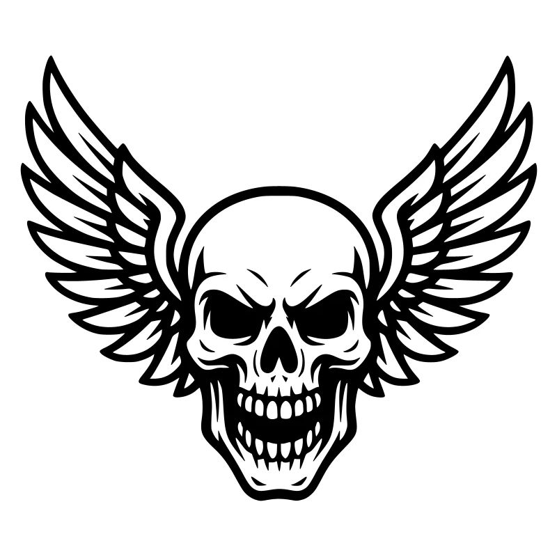 Totenkopf mit Flügel