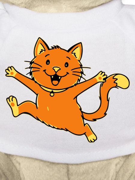 Fröhliche Cartoon Katze springend