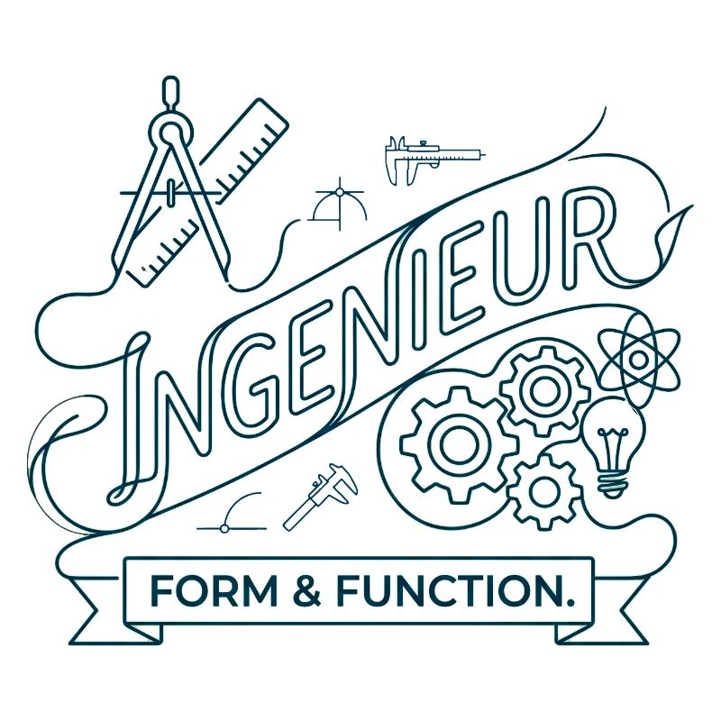 Ingenieur Form Function Line Art Zirkel