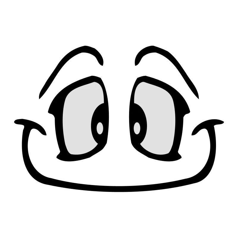 Strahlendes Nettes Comic Cartoon Gesicht Lächeln