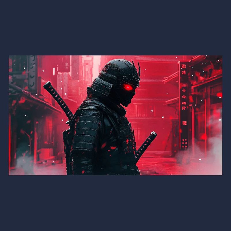 Schwarzer futuristischer Samurai